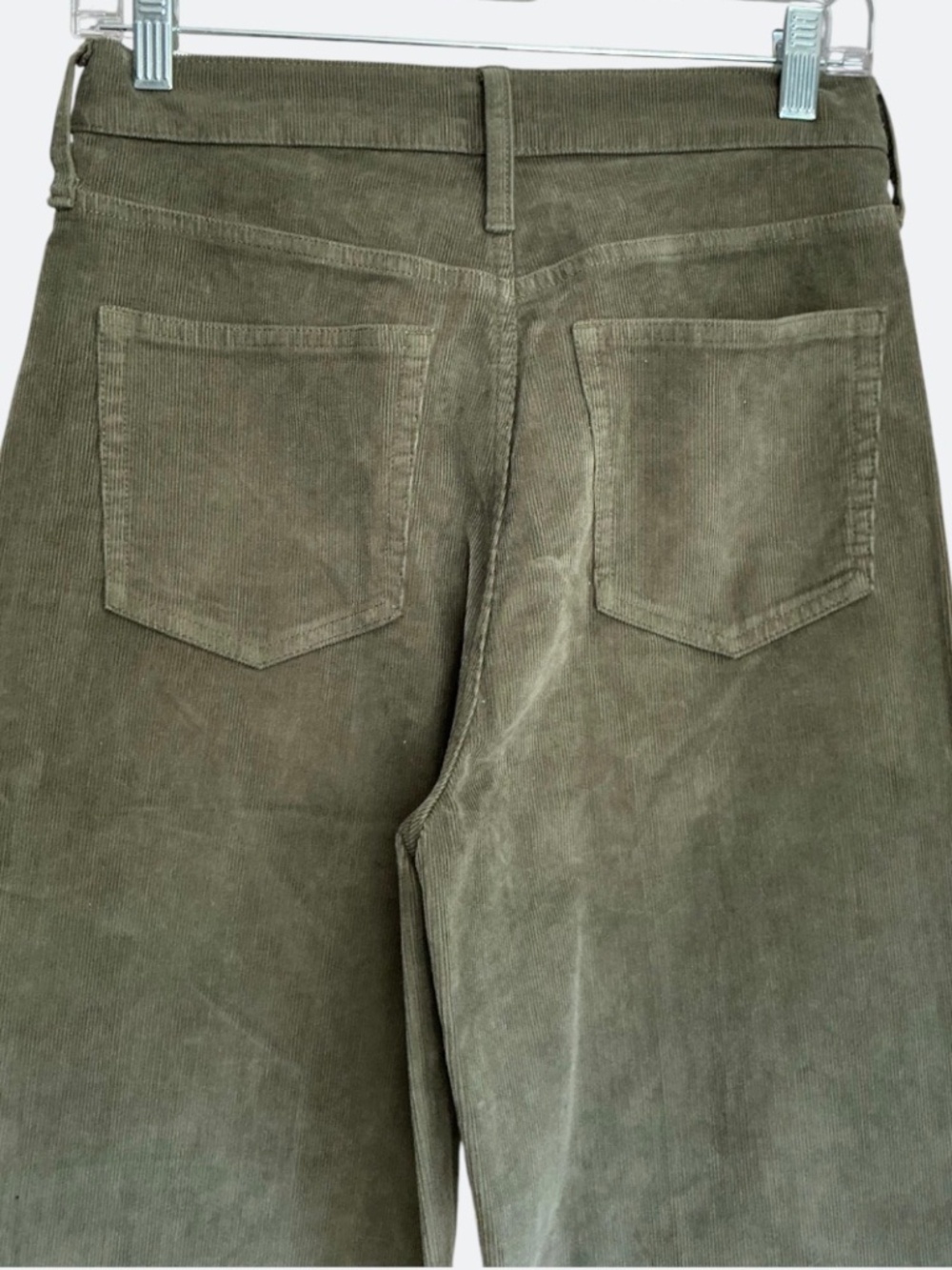 J Crew Wide Leg Corduroy 5 Pocket Trouser Rich Olive Green NWT SZ 26 - Picture 5 of 8